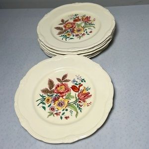 Vintage Creampetal Grindley England Round Salad Plates The Maywood Set of 8